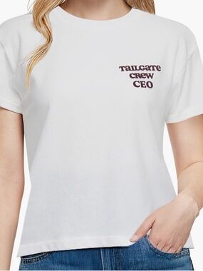 Wildfox White Tailgate Graphic Tee, Women's Size XL